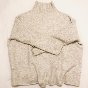 L Marled Light Grey Sweater with Mock Neck